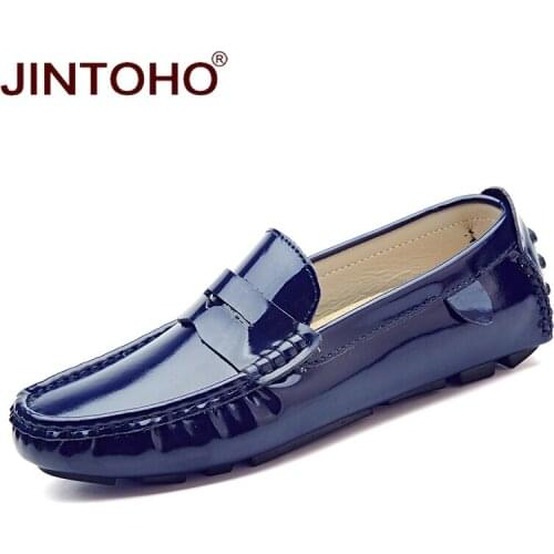 JINTOHO Big Size Men Leather Shoes Slip On Men Loafers Fashion Casual Men Shoes Male Flats Shoes Brand Designer Shoes