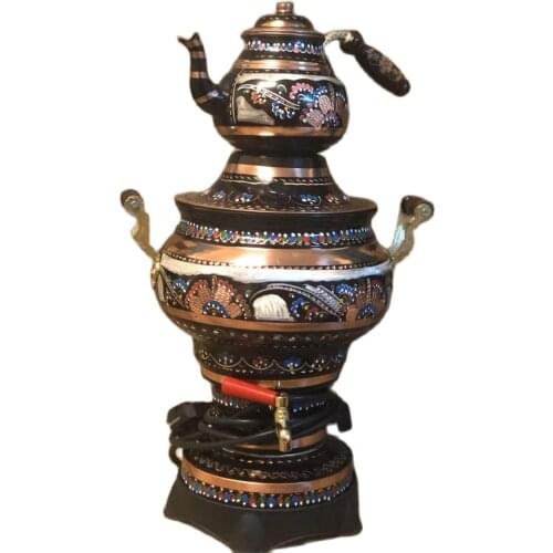 Turkish Copper Vintage Teapot Kettle Handmade Kitchen Tea Set Traditional Coffee Boiler Wooden Handle Gift Made in TURKEY