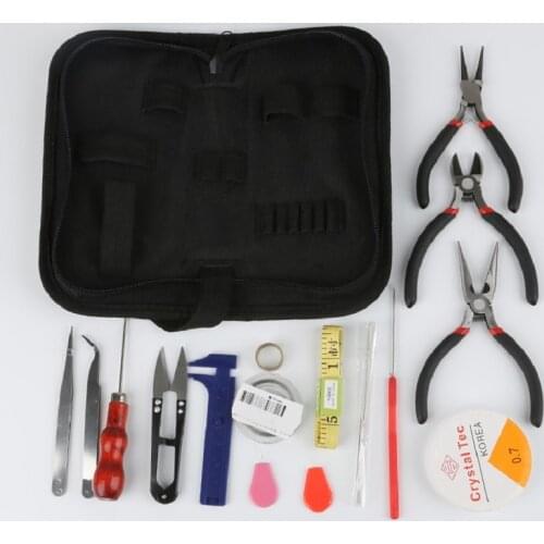 1Set JEWELRY MAKING material Canvas bag Ruler Scissors Pliers packaging tool kit Jewelry Accessories for DIY Making Beading