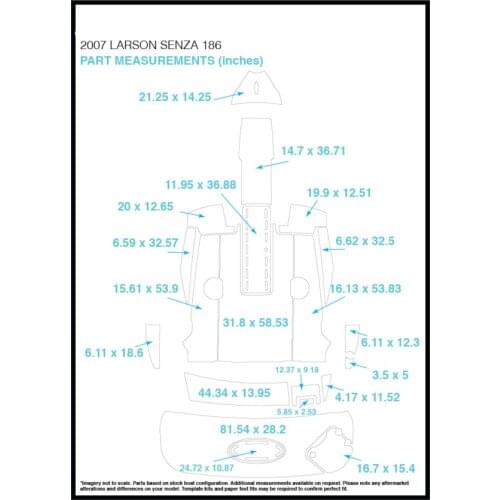 2007 Larson Senza 186 Swim Step & Cockpit Pad Boat EVA Teak Decking 1/4" 6mm