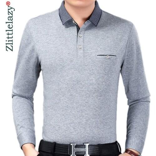 2020 Brand Casual Solid Fitness Long Sleeve Polo Shirt Men Poloshirt Jersey Pocket Mens Polos Tee Shirts Dress Fashions 90353