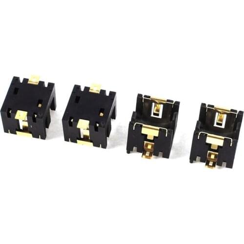 4 Pcs Black Plastic Button Coin Cell Battery Socket Holder for 2 x AG13/LR44