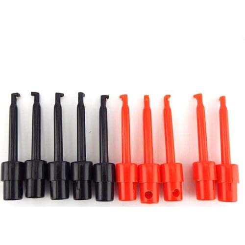 55mm Single Test Hook Clip Probe red black round Electronic Testing Hooks for Logic Analyzers Crocodile Clip electric Connection