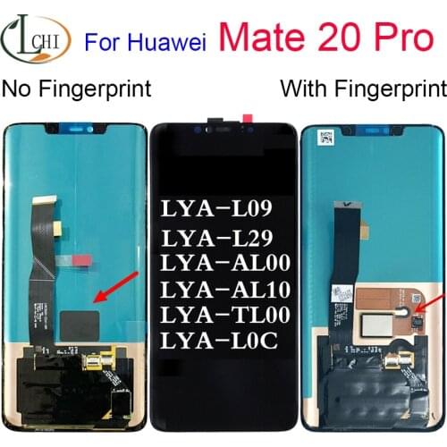 Original Display For Huawei Mate 20 Pro LCD Display Touch Screen Digitizer With Frame For Huawei Mate 20Pro LCD LYA-AL00 Display