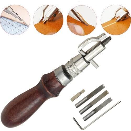 7 In 1 Pro Leather Craft Adjustable Stitching and Groover Crease Leather Tool DIY Practical Hand Tools Set