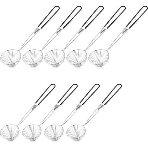9 Pieces Stainless Steel Colander Sieve,Wire Skimmer Spoon with Handle for Hot Pot Eating Soup Draining and Pearl Food