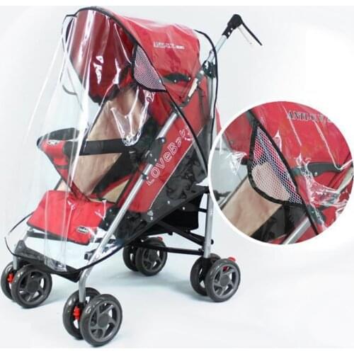 Stroller Accessories Waterproof Rain Cover Universal Transparent Dust Wind Cover Infant Cart Zipper Raincoat Outdoor Supplies