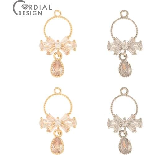 Cordial Design 30Pcs 13*24MM Jewelry Accessories/DIY Making/Earrings Pendant/CZ Charms/Hand Made/Jewelry Findings & Components