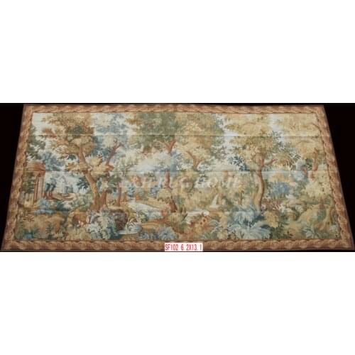 Free Shipping 6.2'x13.1' Handmade wool aubusson tapestry gobelin carpet, wall hanging tapestry wool tapestry paintings