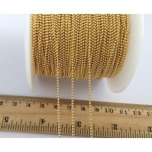 Gold filled Ball Bead Chains 1mm 1meter for Diy Bracelet Necklace Jewelry Findings Making J2288