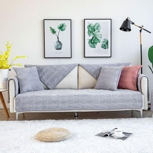 Microfine Sofa Covers Non-slip Nordic Simple Cushion Four Seasons Universal Sofa Mat Thick Fabric Plush Modern For Living Room