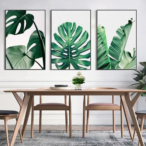 Laminas Decorativas Pared Cuadros Poster Wall Art Canvas Painting Print Para Casa Green Plant for Living Room Decor