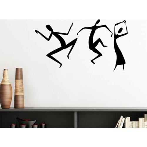 Egypt Culture Dance Totem Abstract Fresco Funny Pattern Silhouette Wall Sticker Art Decals Mural DIY Wallpaper for Room Decal