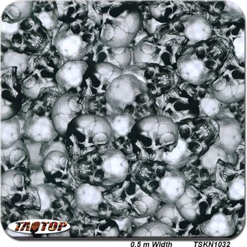 TSKH1032 0.5m *2M Popular black skull hydro dip film liquid image water transfer printing film hydrographic film