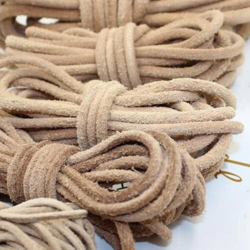 Junetree Genuine Cowhide Leather strip Round Flat rope DIY leather craft Jewelry bag 5 meters