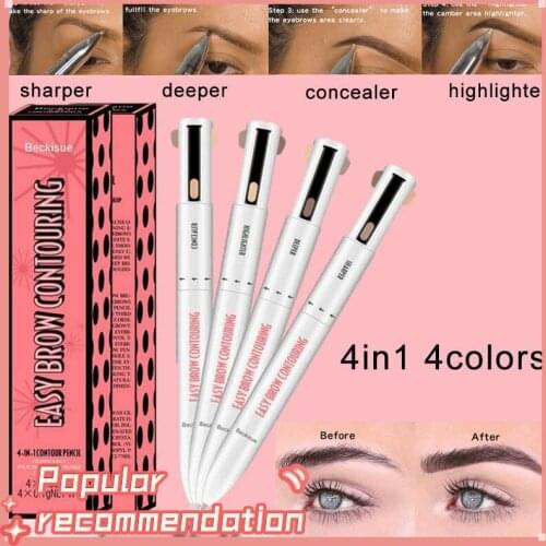 Beckisue 4 in 1 eyebrow pencil, waterproof, long lasting, easy to use, eyebrow pen, TSLM1 beauty makeup tool