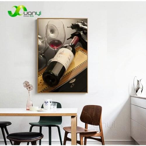 Still Life Paintings Wine Bottles Single Canvas Paintings Kitchen Cuadros Decoration Wall Picture For Kitchen Art Unframed