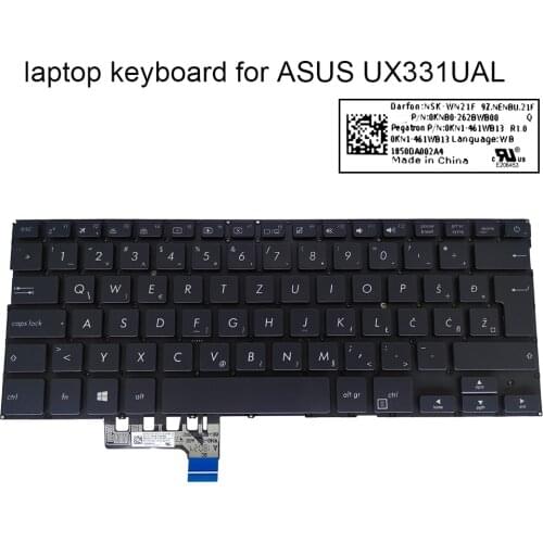 Backlit keyboard for ASUS ZenBook 13 UX331 UX331U UX331UAL UX331UN keyboards WB Slovenian Croatian New 0KNB0 262CWB00 262BWB00