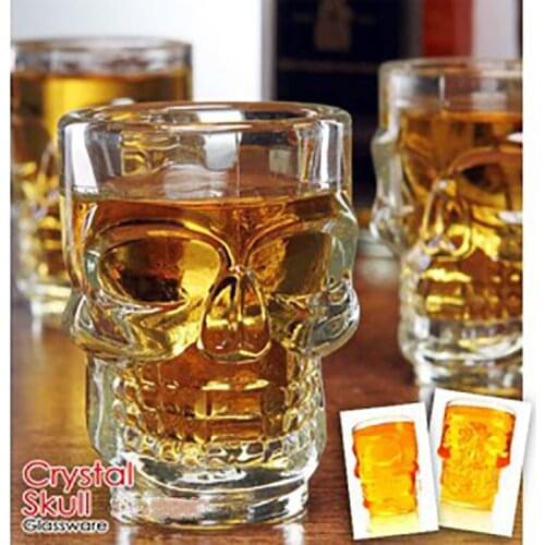 600-700ML Win Cup Glasses Transparent Vodka Cup Glass Skull Beer Cup with Hand Grip