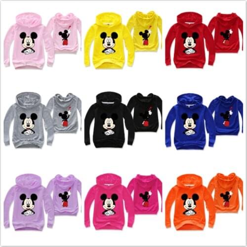 Fashion Cartoon Mickey Mouse Print Hoodies Baby Boy Long Sleeve Tshirt Children Sweatshirt Girl Coat Kid Clothes Streetwear Tops