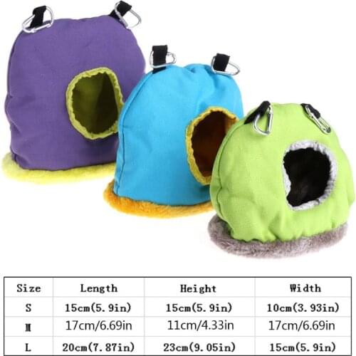 New Parrot Nest Plush Warm Winter Hammock Pet Bird Hanging Swing Bed Cave 3 Size HX6D