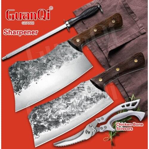 Handmade Chopping Cleaver Butcher Knife High Carbon Steel Kitchen Chef Knives Cooking Knives Cleaver Knife Chicken Bone Scissors