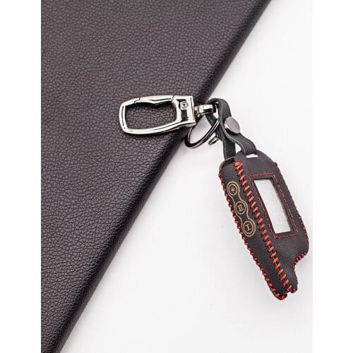 Russian A9 LCD Remote Keychain Leather Case for Twage Starline A9 Two Way Car Alarm StarLine A8 A6 KGB FX-5 FX5 Jaguar ez-Beta