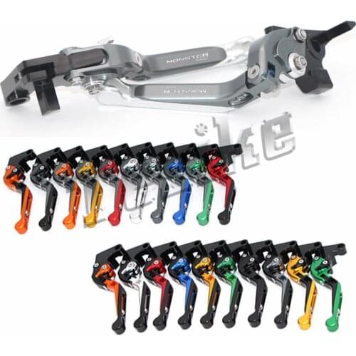 CNC Brake Clutch Levers Motorcycle For Ducati M1000 M 1000 MONSTER 1000 2000-2005 Foldable Extendable Logo (MONSTER 1000)
