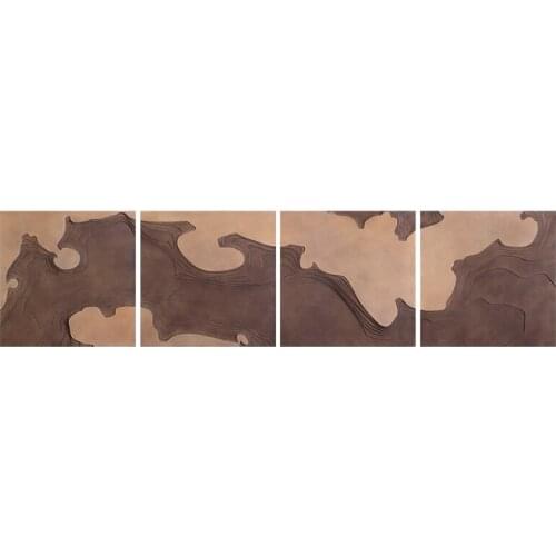 TT Jingquan Simple Modern Wood Carving Living Room Decorative Painting Sofa Background Wall Three-Dimensional Relief Painting