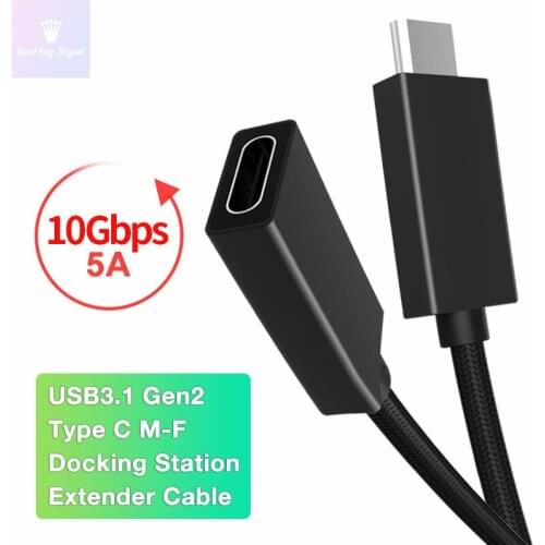USB Type C Extension Cable Dock Station Data Cable Extender 10Gbps 5A Extend for MacBook MateBook HP DELL Xiaomi Huawei Samsung