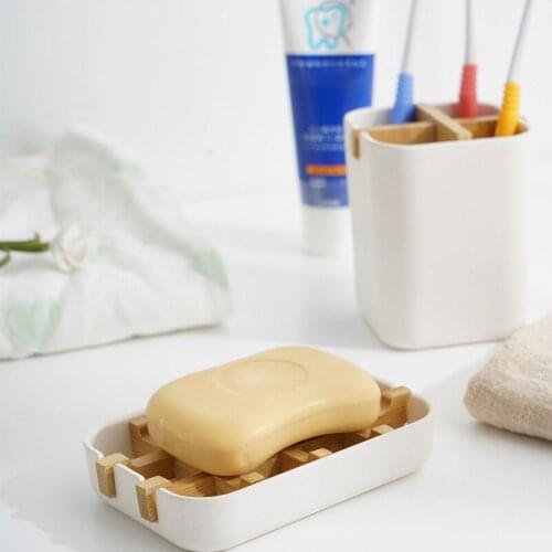Bathroom Wood Soap Case Holder Detachable Easy To Clean For Storage Stand Home Bathroom JS22