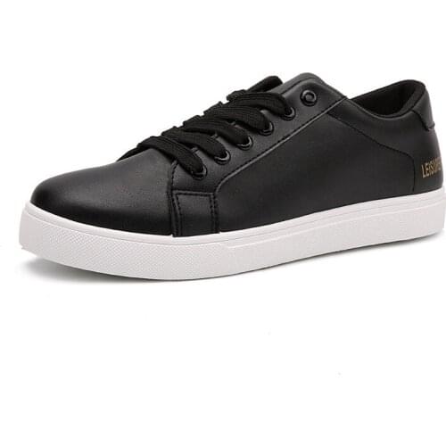 Spring And autumn White Casual Flat Shoes Female Lace-up Simple Classic Breathble pu Shoes Women Sneakers Zapatos De Mujer 2020