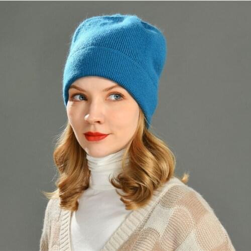Winter Hat Beanie Plain Knitted Autumn Winter Warm Ski Wool Soft Slouchy Skull Caps Beanies Women High Street Bow Hats