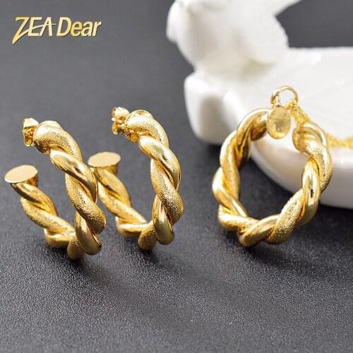 ZEA Dear Jewelry Big Copper Jewelry Set For Women Earrings Necklace Pendant For Party Gift Dubai Fashion Flower Jewelry Findings
