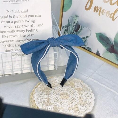 2020 Girls Fashion Fabric Headband Stripe Head Hoop Women Bowknot Wide Hairband Cross Knotted Head Band Lady Hair Accessories