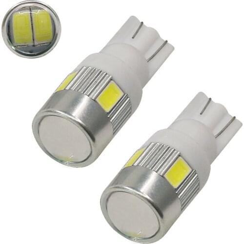 10-100Pcs T10 5630 5730 6SMD W5W 168 194 LED Wedge Light Side Bulbs For Car Tail light Parking Dome Door light White DC12V