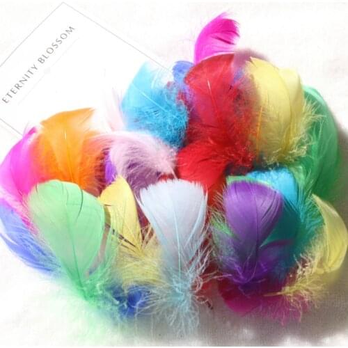 2-5 Inch Goose Feather Diy Dyed Color Mid-floating Swan Plume Dream Catcher Ball Gift Box Filling Decorative Material 100pcs