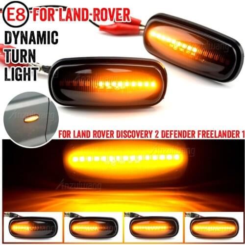 2pcs LED Turn Signal Dynamic Sweep Side Marker Lamp Repeater Indicator Light For Discovery 2 1999-2003 2004 Freelander Defender