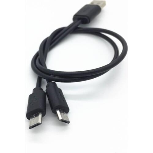 Free Shipping Short USB A Male To 2 Micro B USB Male for Samsung HTC LG SONY Huawei ZTE Xiaomi Cable