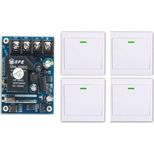 DC12V 24V 36V 48V 10A 1CH Remote Switch Receiver Wall Transmitter Wireless Power Switch Garage Door lamp/window/shutters