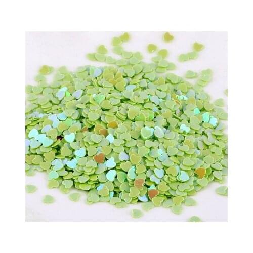 30g 3mm Heart Sequins Nail Art Flat Loose Sequins Glitter Paillettes Wedding Craft Kids DIY Accessories Light Green AB