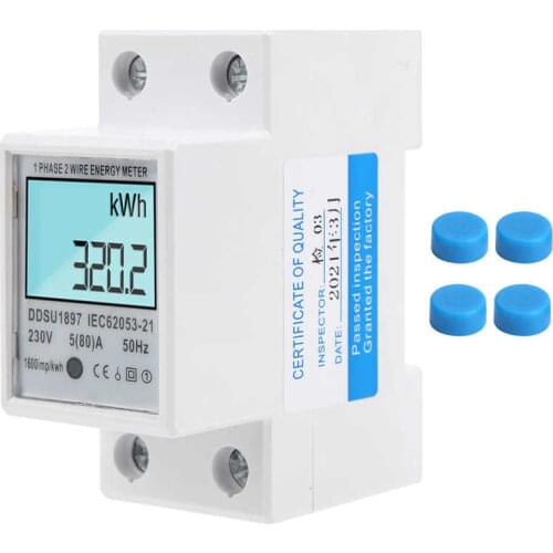 DDSU1897 Intelligent Energy Meter Single Phase Din Rail Micro Digital Power Meter with Backlight Power Meter Digital Power Meter