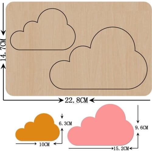 Cloud Birthday Cake Decor Plug-in Flag Handwork Wooden Mold Wood Dies Leather Cloth Paper Craft Christmas Tree Pendants 2021 New