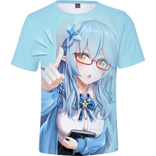 Kids Tshirt HOLOLIVE VTuber Yukihana Lamy 3D Tshirt Summer Preppy Style Men/Women Street Clothes T-shirt Japan Kawaii Tops