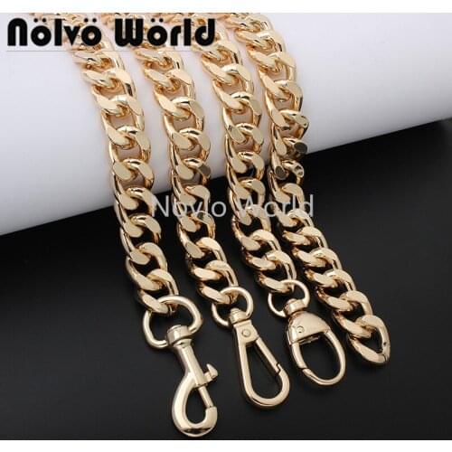 1-5pieces 60-100-120cm gold color 4.5mm thick 17*20mm aluminuml chains with 3 kinds of snap hooks for purse bag accessories