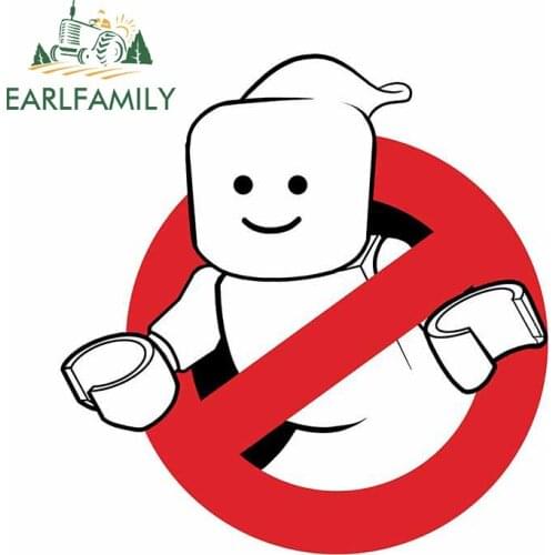 EARLFAMILY 13cm x 11.5cm Cartoon Robot Ghostbusters Funny Car Stickers Waterproof Car Wrap Decals Car Whole Body Decoration