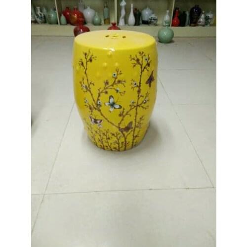 Butterfly Jingdezhen porcelain Garden stool ceramic stool for dressing table drum chinese antique porcelain chinese gard