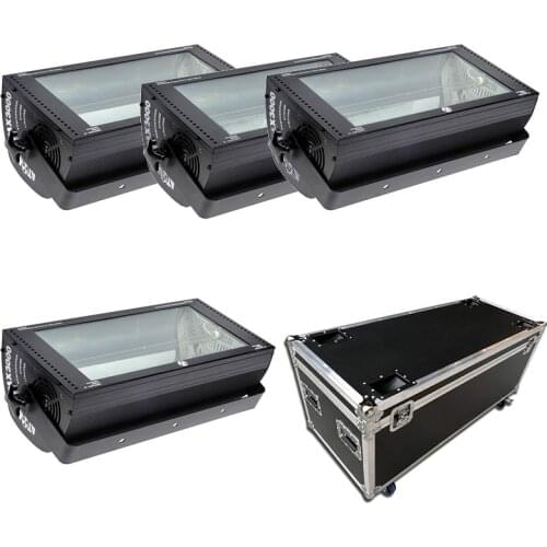 Flightcase packed 4pcs/lot 3000W Pulse Tube Strobe Light Disco Flash Strong Stroboscope Stage Lighting Shinning For DJ Bar