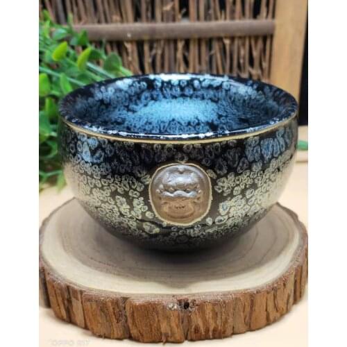 Jianzhan Porcelain Tea Cup Chinese Kung Fu Tea Set Ceramic Teacup Small Tenmoku Tea Bowl Handmade Beautiful Gift(Tianmai )