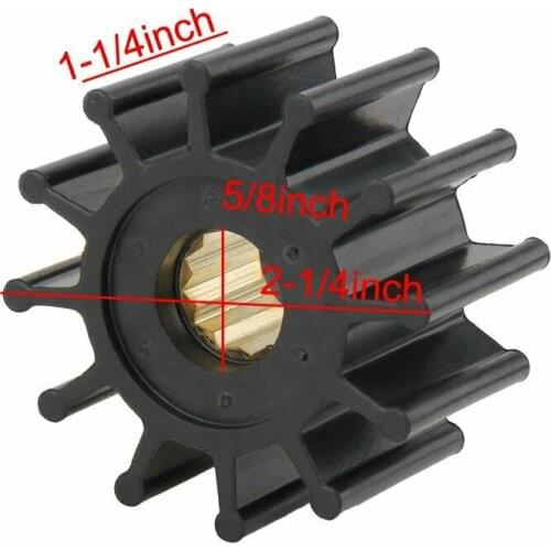 Water Pump Impeller For Volvo =Johnson 09-1027B jabsco 1210-0001 Outboard Motor Black Rubber 12 Blades Boat Engine Accessorie